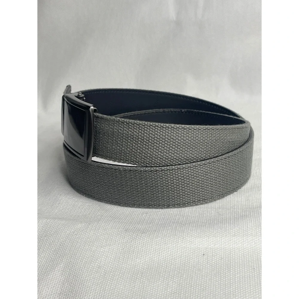 Slidebelts Canvas Leather Back No Hole Ratchet Belt Size Large 34